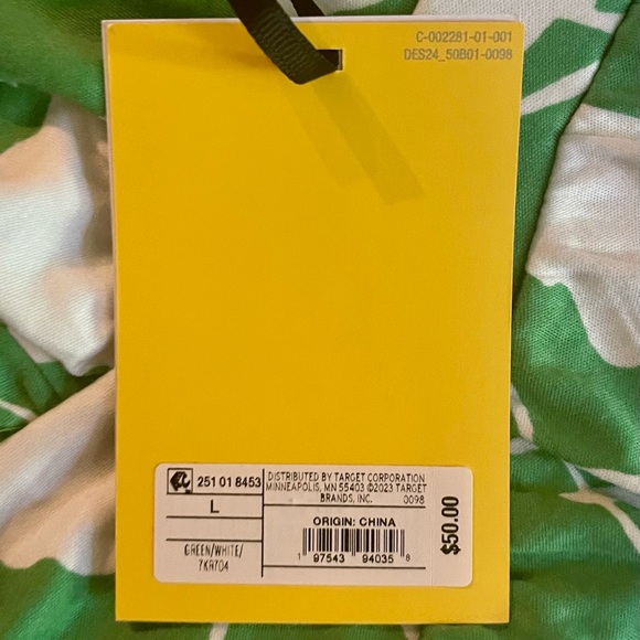 Diane Von Furstenberg x Target green & white jumpsuit size L NWT - Picture 3 of 5